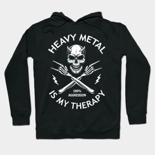 Heavy Metal Is My Therapy Cool Saying Hoodie